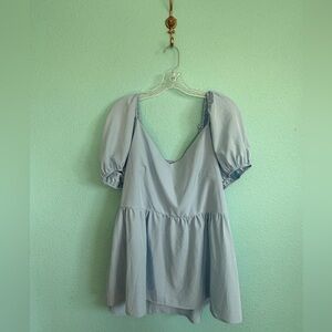 NWOT Babydoll Blouse, Baby Blue